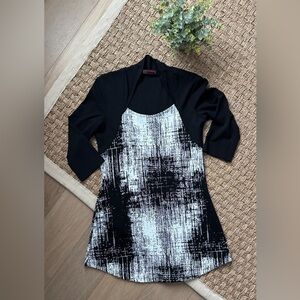 Black and White Women's Tunic Top